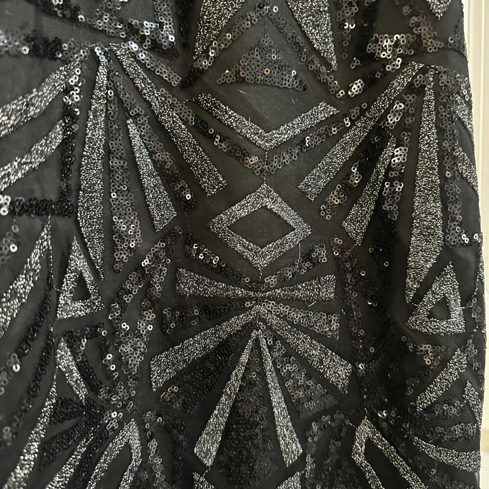 Vince Camuto Women's Sequined Sleeveless Halter Blouson Cocktail Dress 22W Black